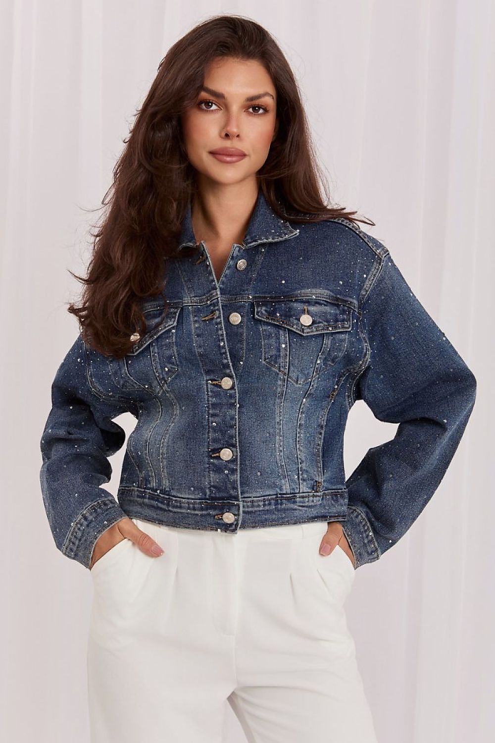Veste en jean model 230177 Italy Moda