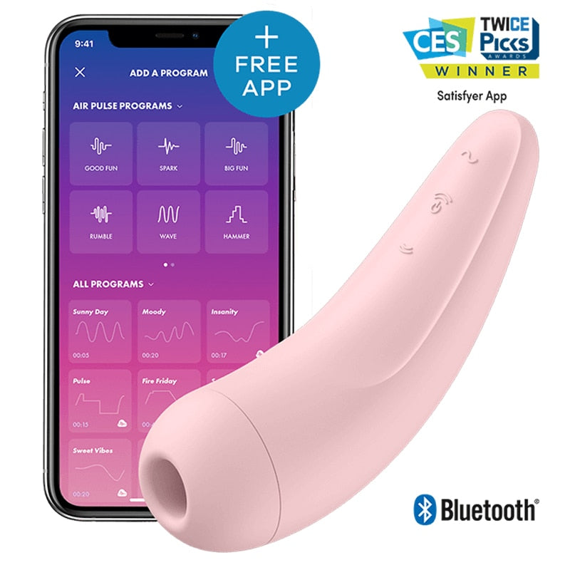 Satisfyer Curvy 2+ rose et application de commande