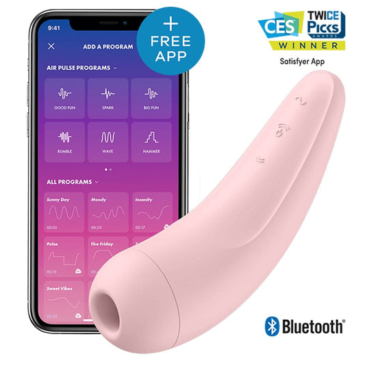 Satisfyer Curvy 2+ rose et application de commande