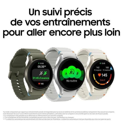 Montre Connectée Samsung Galaxy Watch7 - Boîtier 44 Mm Avec Bracelet Sport Caoutchouc Taille M/L - Argent - Bluetooth