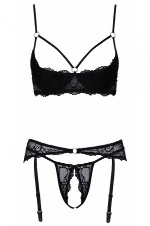 Ensemble lingerie ouverte noir - Cotelli Lingerie