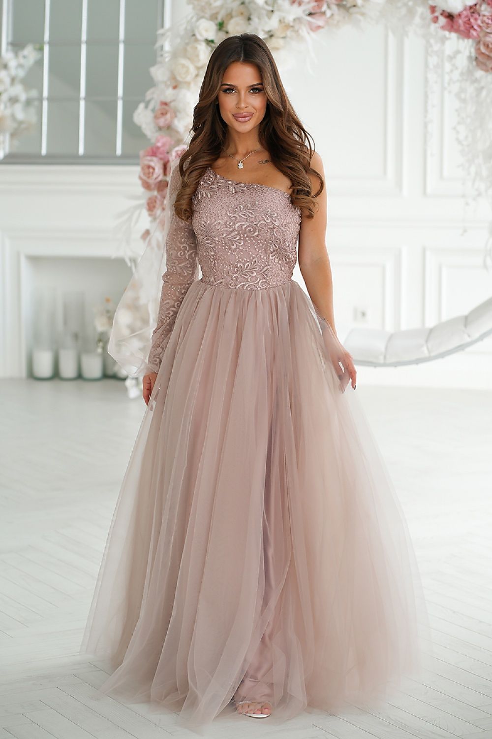 Robe longue model 192637 Bicotone