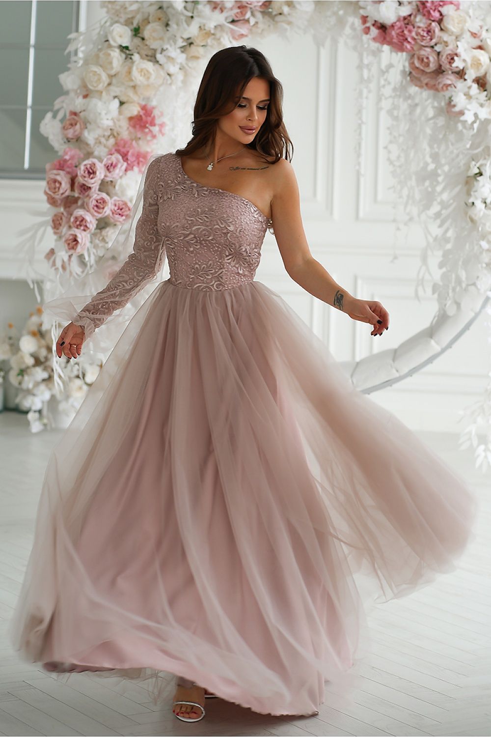 Robe longue model 192637 Bicotone