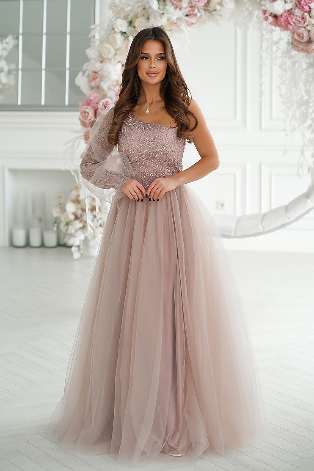 Robe longue model 192637 Bicotone