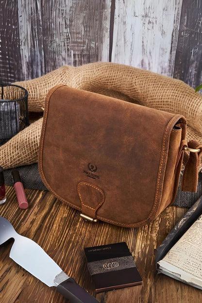 Sac en cuir naturel model 193247 Galanter