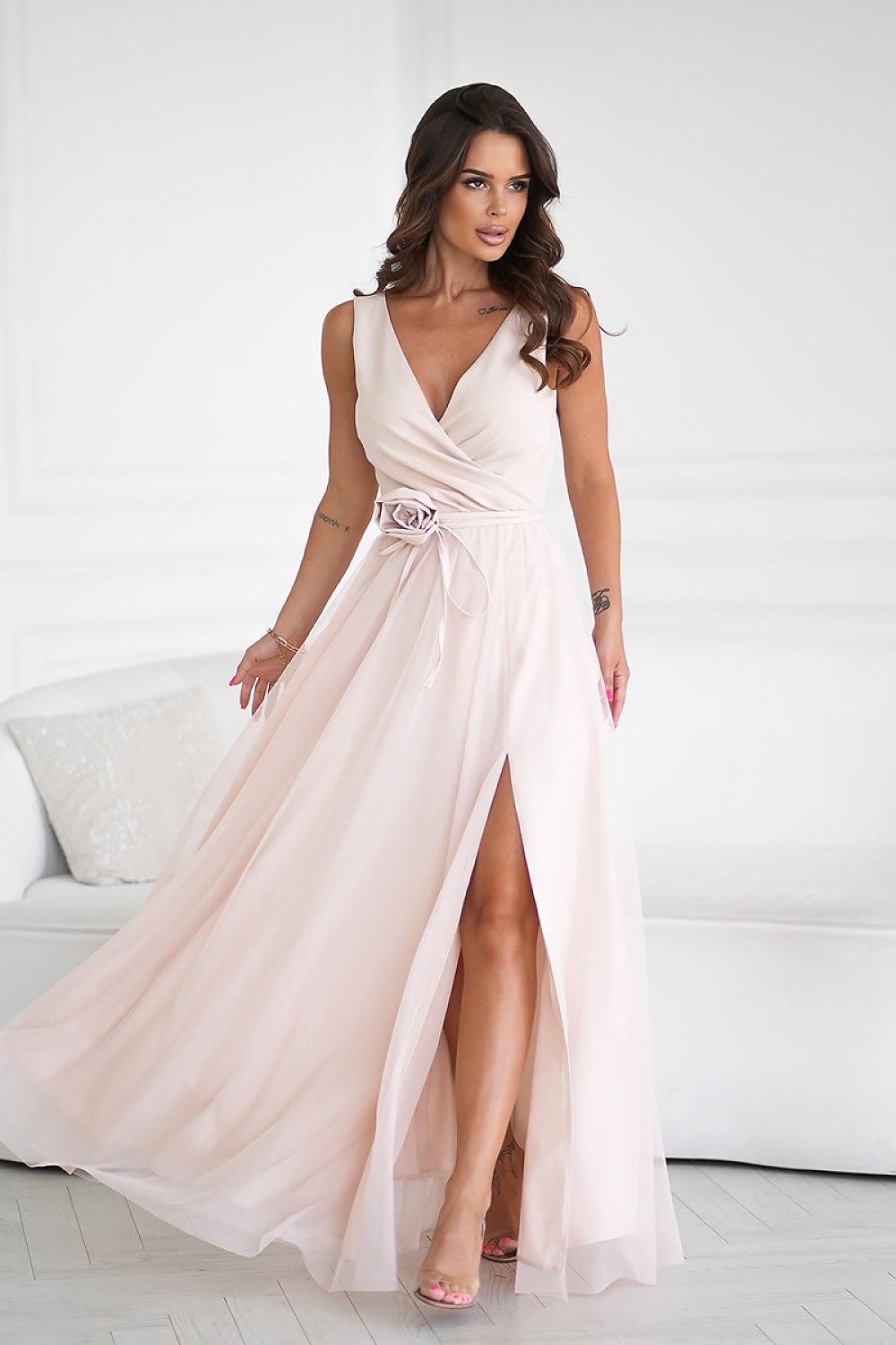 Robe longue model 199328 Bicotone