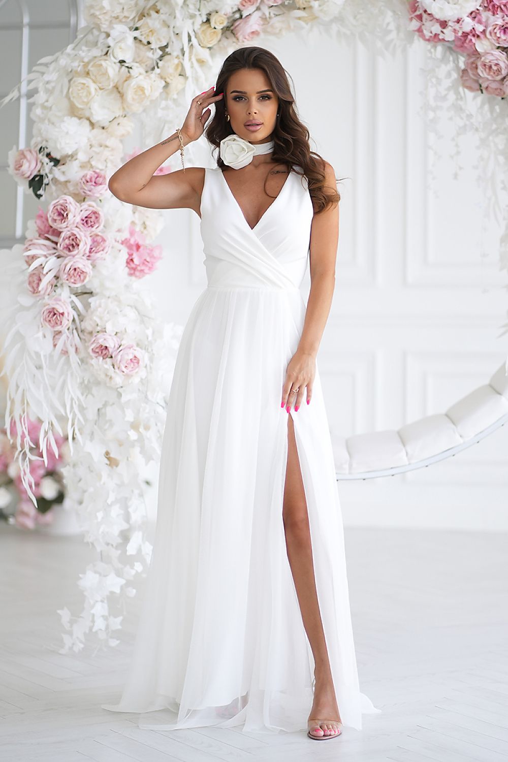 Robe longue model 199331 Bicotone