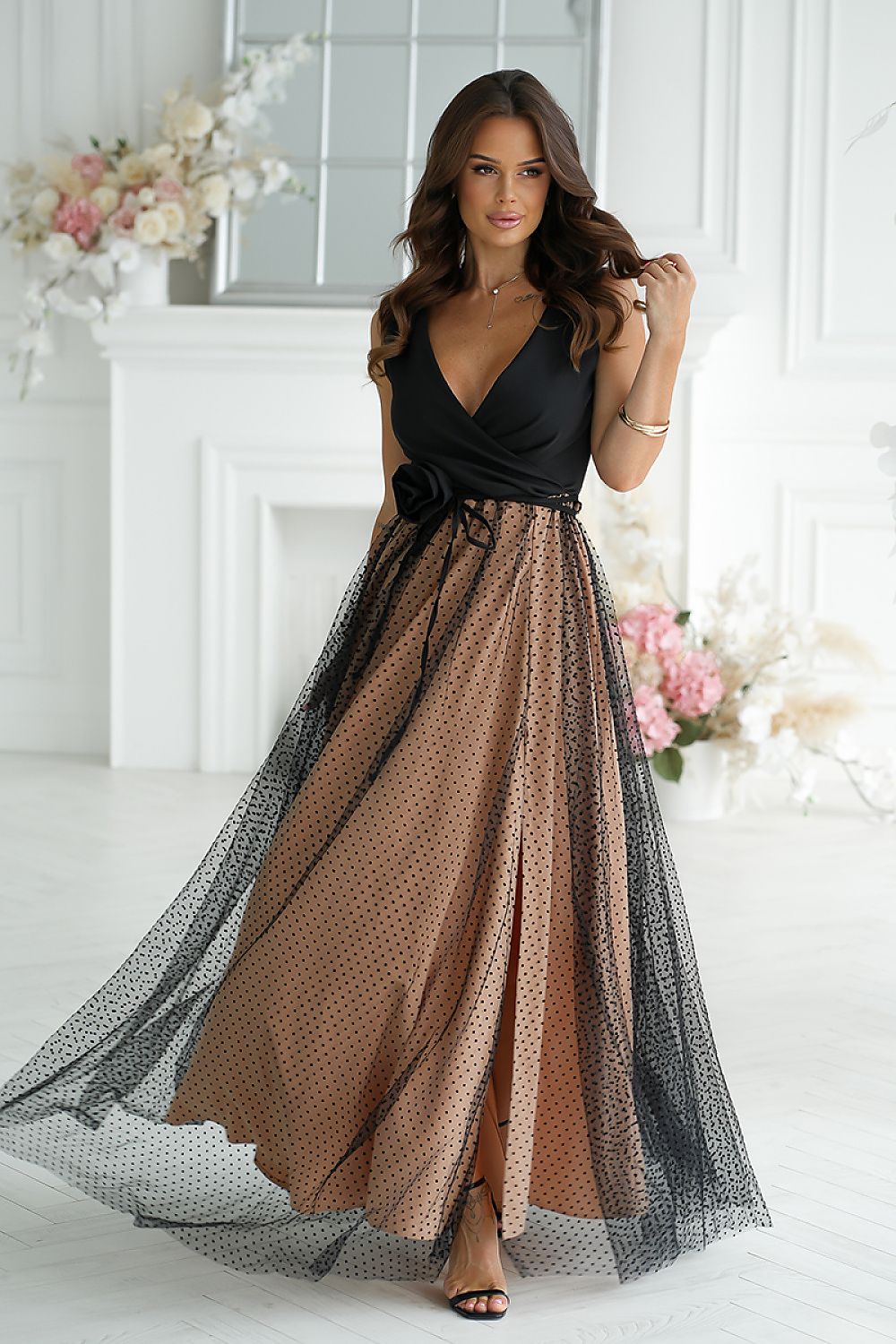  Robe longue model 220095 Bicotone 