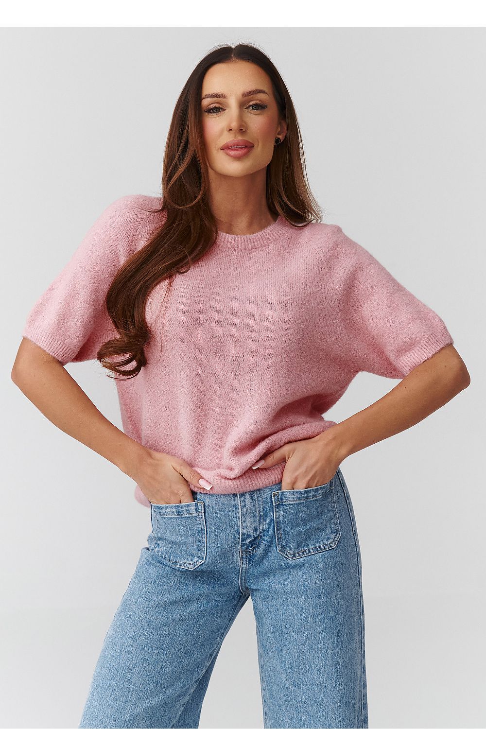  Pull à manches courtes model 224079 Makadamia 