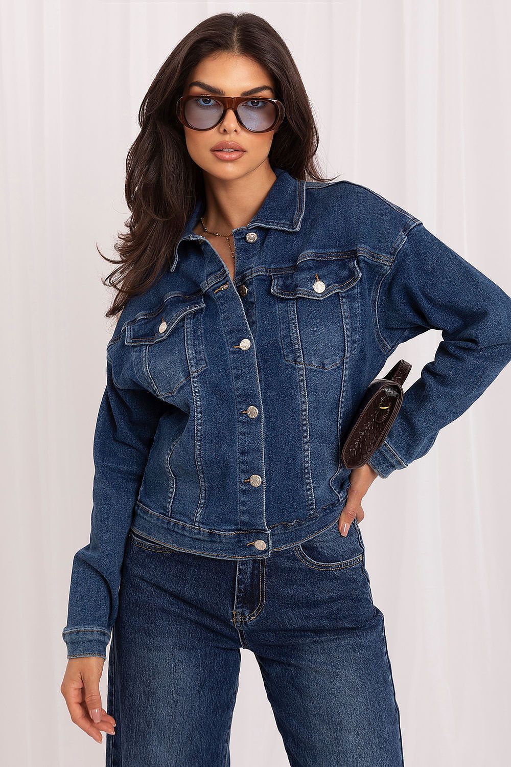  Veste en jean model 231366 Italy Moda 