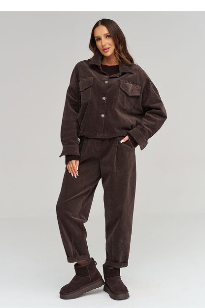  Veste en velours côtelé model 232013 Makadamia 