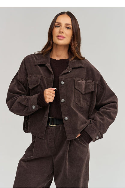  Veste en velours côtelé model 232013 Makadamia 