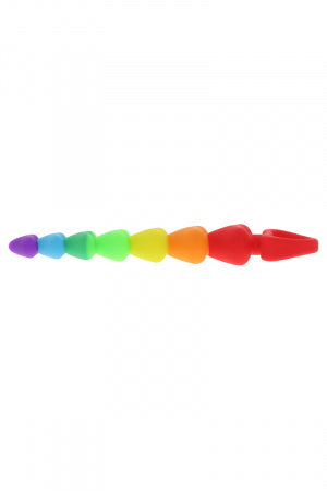 Stimulateur anal Rainbow Heart Beads - Toyjoy