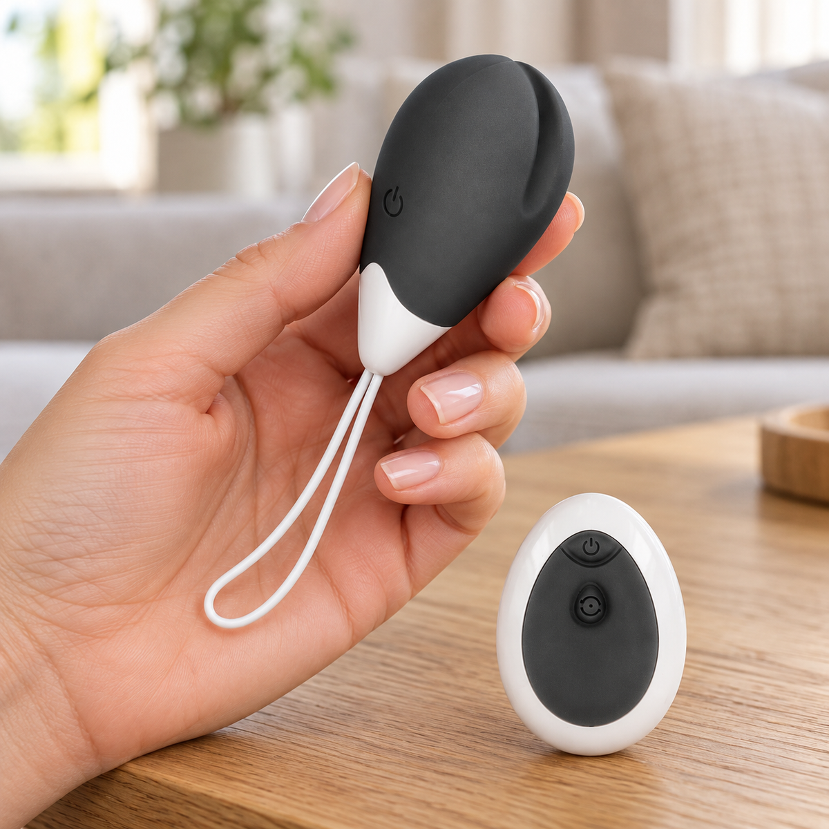Oeuf vibrant télécommandé tenu en main