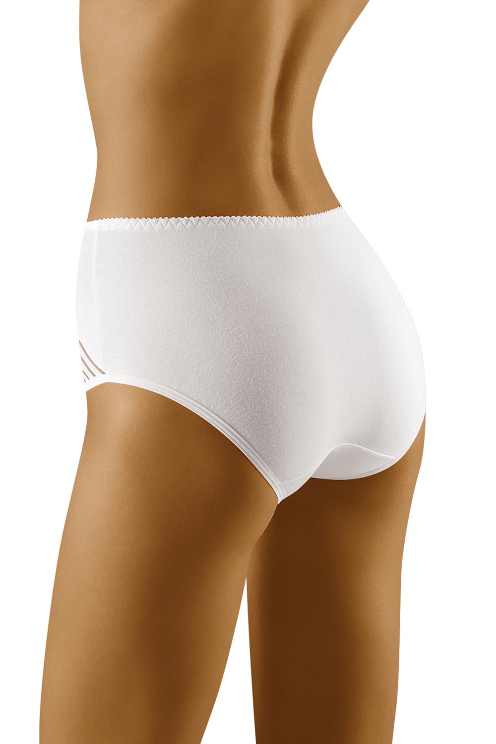 Culotte blanche coton haut de gamme, coupe idéale pour les silhouettes à forte différence hanches/taille.